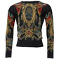Black Heraldic DG Silk Round Neck Pullover Sweater