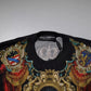 Black Heraldic DG Silk Round Neck Pullover Sweater