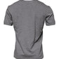 Gray Logo Print Cotton Crew Neck Men T-shirt