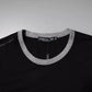 Black Logo Cotton Crew Neck Men Tee T-shirt