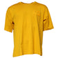 Dark Yellow Logo Cotton Men Crew Neck T-shirt