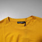 Dark Yellow Logo Cotton Men Crew Neck T-shirt