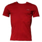 Red Logo Plaque Cotton Crew Neck T-shirt