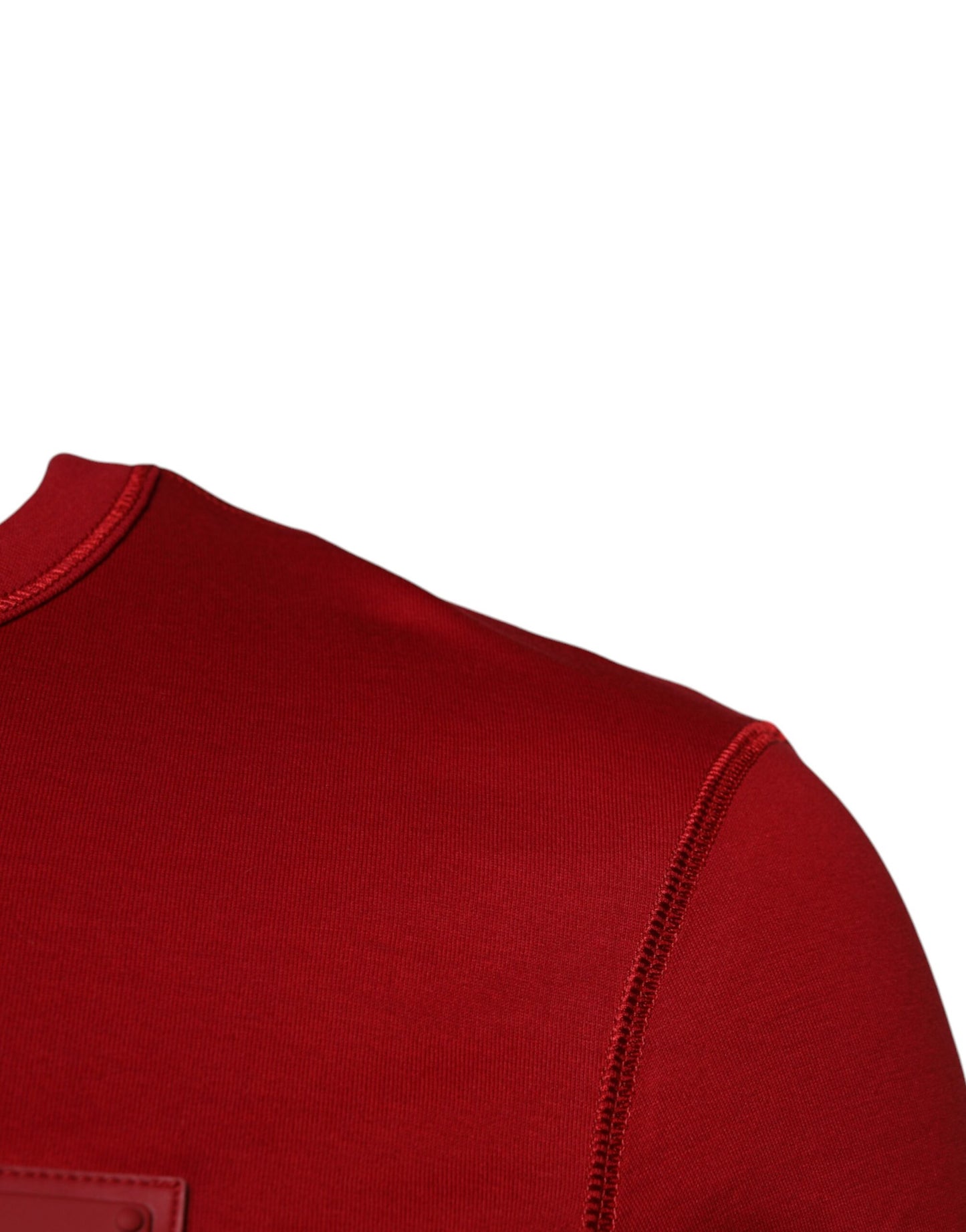 Red Logo Plaque Cotton Crew Neck T-shirt