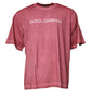 Pink Logo Print Cotton Crew Neck T-shirt