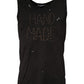 Black Sleeveless Round Neck Tank T-shirt