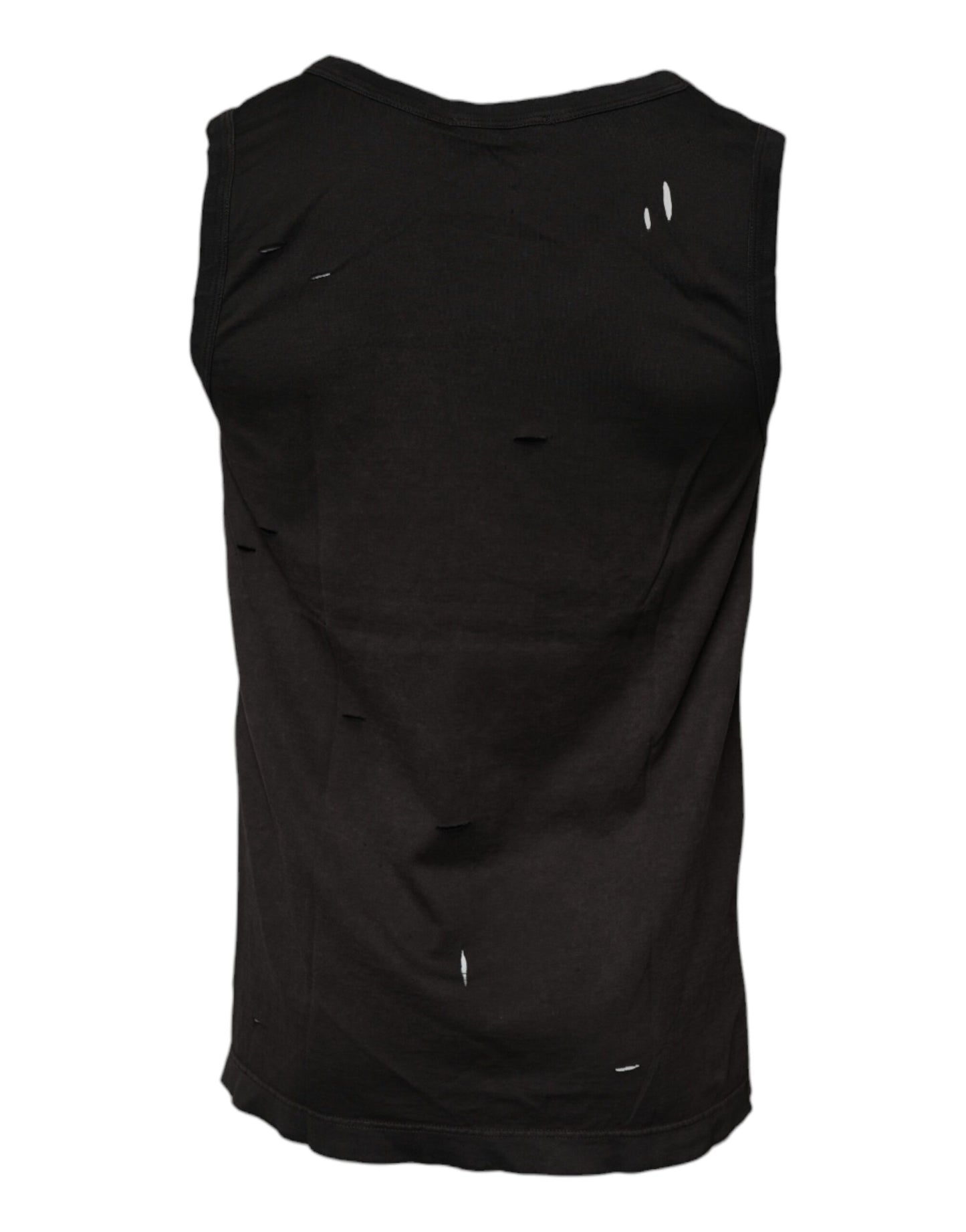 Black Sleeveless Round Neck Tank T-shirt