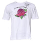 White Floral Print Cotton Crew Neck T-shirt