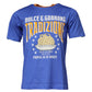Blue Graphic Print Cotton Crew Neck T-shirt