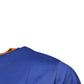 Blue Graphic Print Cotton Crew Neck T-shirt