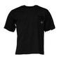 Black Logo Patch Cotton Crew Neck T-shirt