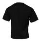 Black Logo Cotton Men Crew Neck T-shirt