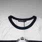 White Logo Print Cotton Men Crew Neck T-shirt
