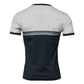White Blue Logo Cotton Men Crew Neck T-shirt