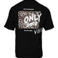 Black Amore Leopard Cotton Crew Neck T-shirt