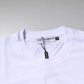 White Logo Plaque Cotton Crew Neck T-shirt