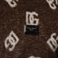 Brown Logo Monogram Cotton Crew Neck T-shirt