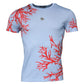 Light Blue Coral Cotton Men Crew Neck T-shirt