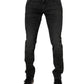 Black Cotton Stretch Skinny Men Denim Jeans