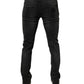 Black Cotton Stretch Skinny Men Denim Jeans