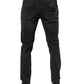 Black Cotton Stretch Skinny Men Denim Jeans