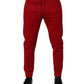 Red Cotton Jogger Jogging Pants