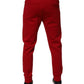 Red Cotton Jogger Jogging Pants