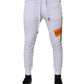 White Cotton Logo Jogger Pants