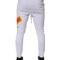 White Cotton Logo Jogger Pants