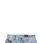 Light Blue Tattered Logo Skinny Denim Jeans
