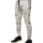 White Printed Cotton Jogger Sweatpants Pants
