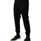 Black Leopard Cotton Jogger Sweatpants Pants