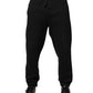 Black Logo Patch CottonJogger Sweatpants Pants