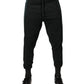 Black Cotton Blend Jogger Sweatpants Pants