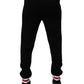 Black Wool Mid Waist Jogger Sweatpants Pants