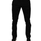 Black Tattered Cotton Skinny Men Denim Jeans