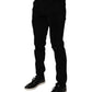 Black Tattered Cotton Skinny Men Denim Jeans
