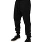 Black Polyester Men Jogger Sweatpants Pants