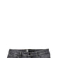 Dark Gray Washed Cotton Skinny Men Denim Jeans