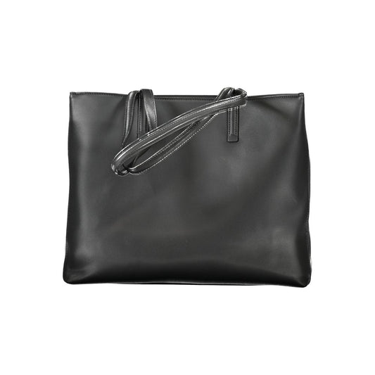 Black Polyester Women Handbag