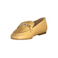 Beige Leather Flat Shoe