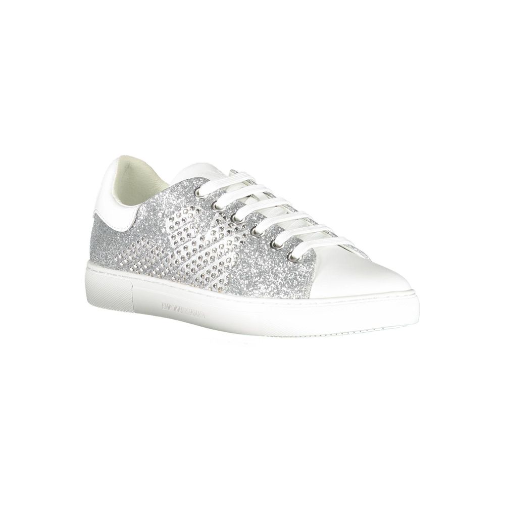 Silver Polyester Women Sneaker