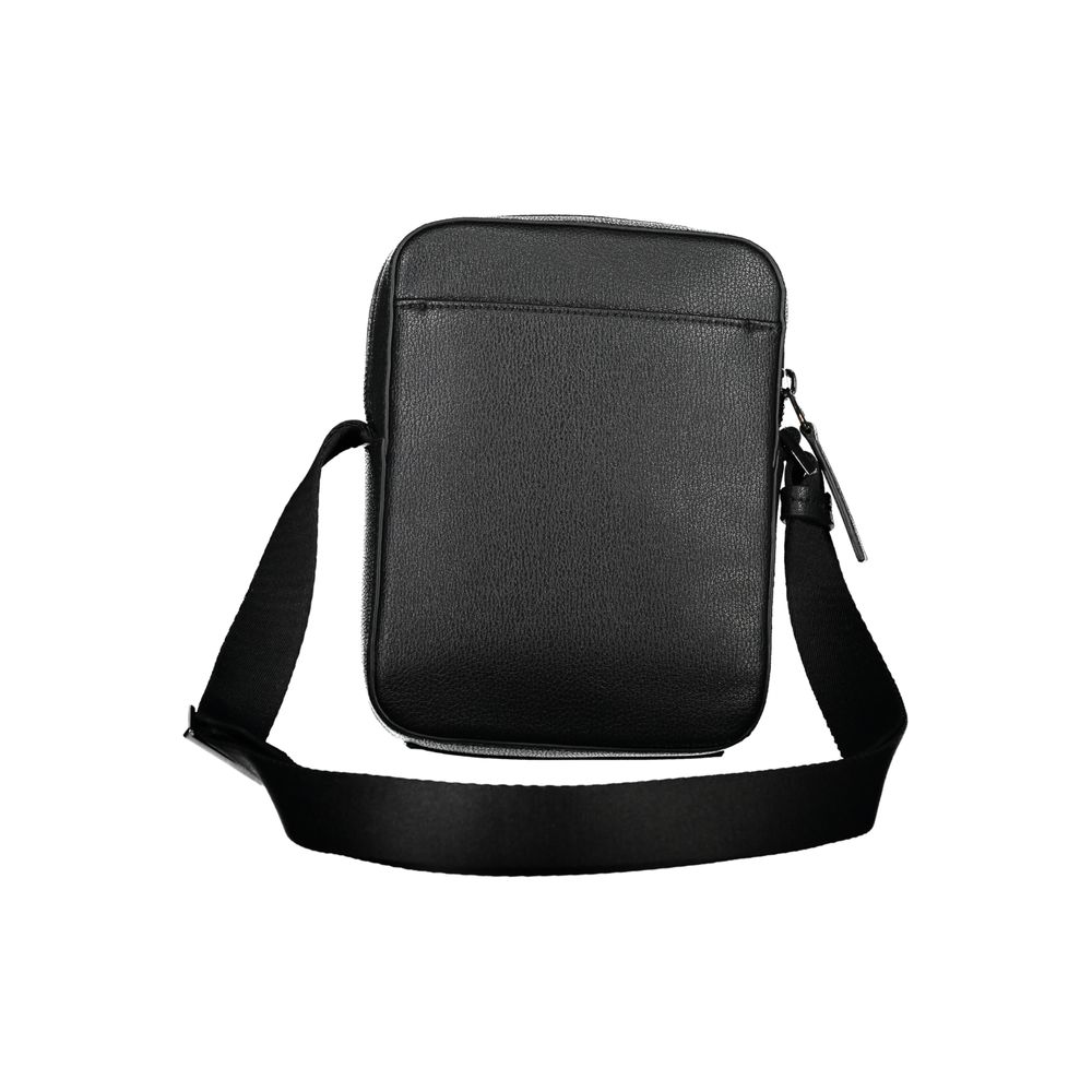 Sleek Black Shoulder Bag with Logo Detail