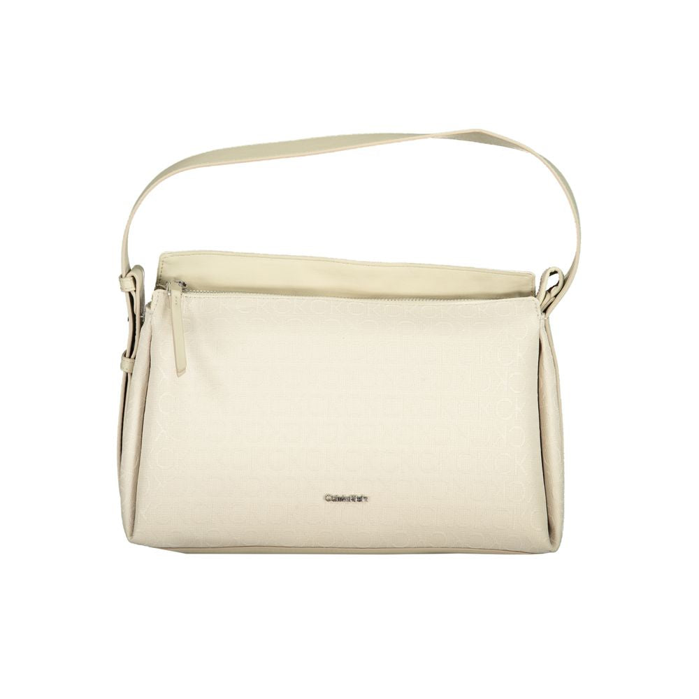 Beige Polyester Handbag