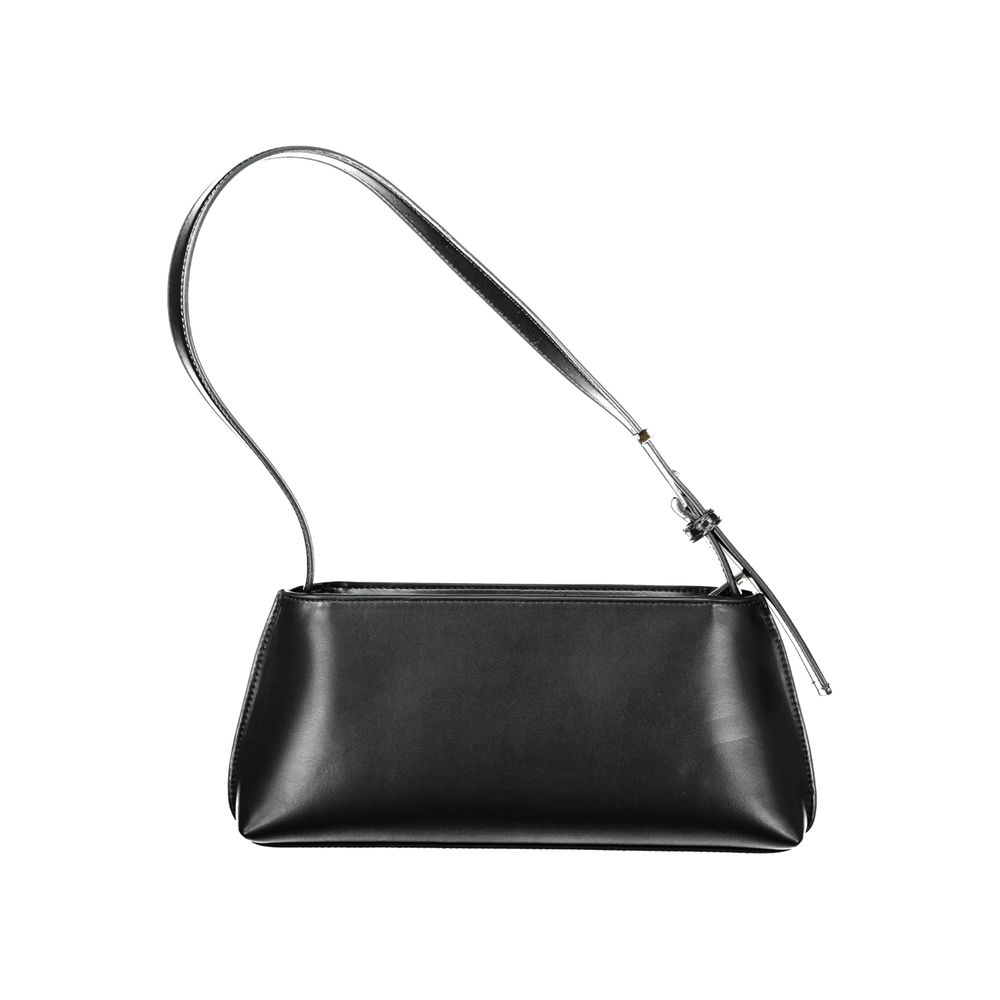 Black Polyester Women Handbag