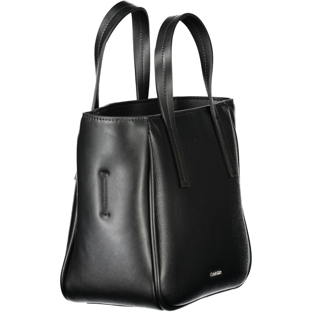 Black Polyethylene Women Handbag