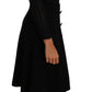 Elegant Black Knitted Sheath Dress