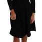 Elegant Black Knitted Sheath Dress