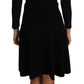 Elegant Black Knitted Sheath Dress