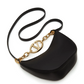 Black Leather Mini Hobo Vlogo Shoulder Bag